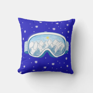 Ski Goggles Snowflake Dance Cushion