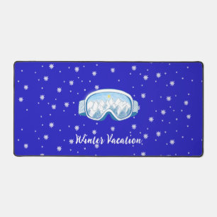 Ski Goggles Snowflake Dance  Customised Vacation  Desk Mat