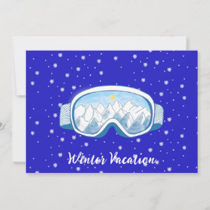 Ski Goggles Snowflake Dance  Customised Vacation Invitation