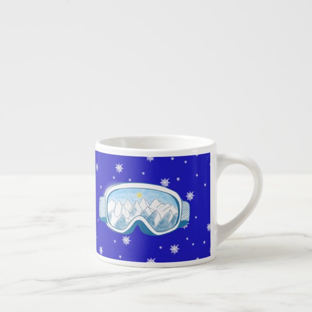 Ski Goggles Snowflake Dance   Espresso Cup (Right)