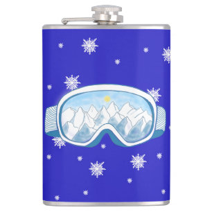 Ski Goggles Snowflake Dance Hip Flask