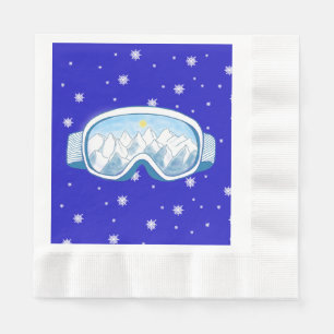 Ski Goggles Snowflake Dance Napkin