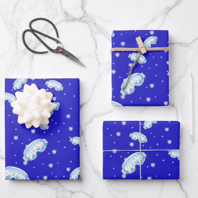 Ski Goggles Snowflake Dance  Wrapping Paper Sheet (Front)
