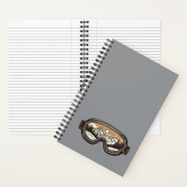 Ski Goggles Spiral Notebook (Inside)