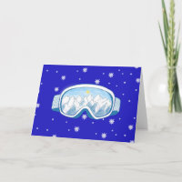 Ski Goggles with mountain reflection