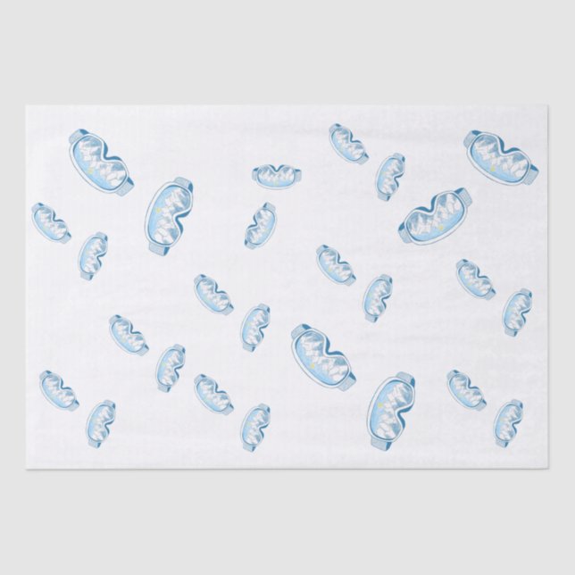 Ski Goggles with mountain reflection Tissue Paper (Front)