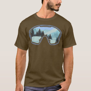 Ski goggles with snow landscape skier ski vacation T-Shirt