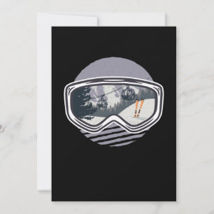 Ski Googles Lift Skier Skiing Winter Sports Gift Invitation
