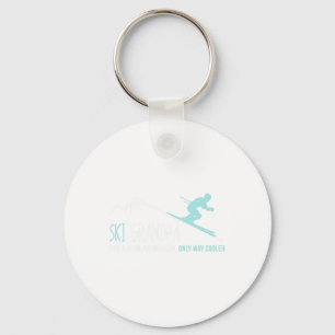 Ski Grandpa Funny Cute Winter Skiing Gift Key Ring