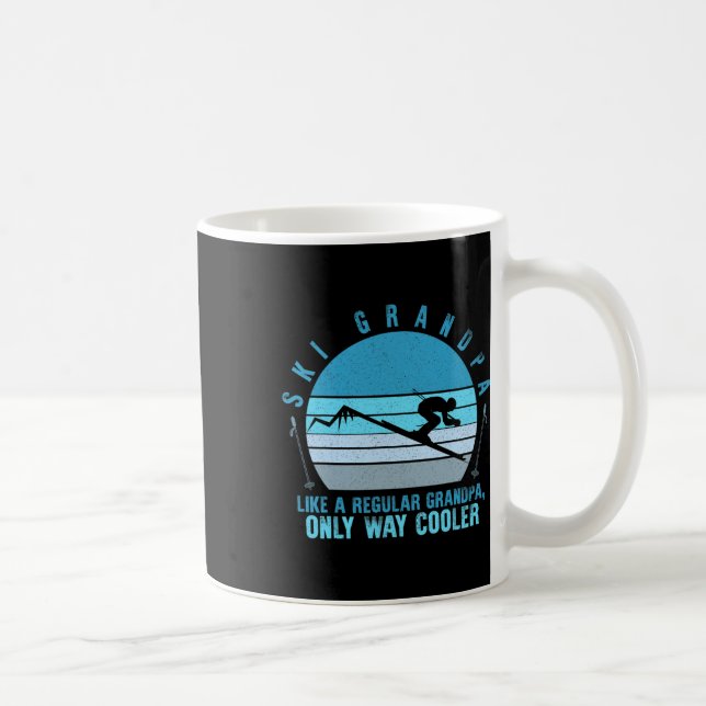 Ski Grandpa Skier Mountain Snow Skiing Grandpa Sno Coffee Mug (Right)