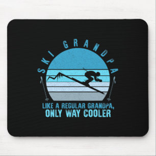 Ski Grandpa Skier Mountain Snow Skiing Grandpa Sno Mouse Mat