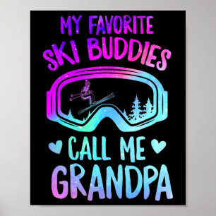 Ski Grandpa Skier Mountain Snow Skiing Grandpa Sno Poster