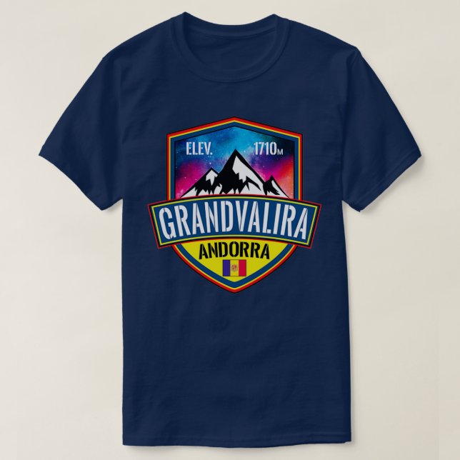 Ski Grandvalira Andorra Skiing Pyrenees Mountains T-Shirt (Design Front)