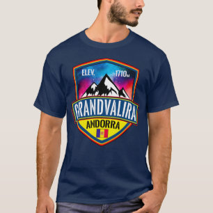 Ski Grandvalira Andorra Skiing Pyrenees Mountains T-Shirt