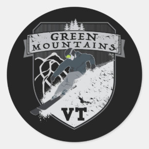 Ski Green Mountains, VT Classic Round Sticker