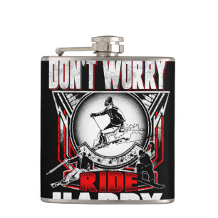 Ski happy hip flask