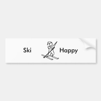 Ski Happy (Skiis) Bumper Sticker