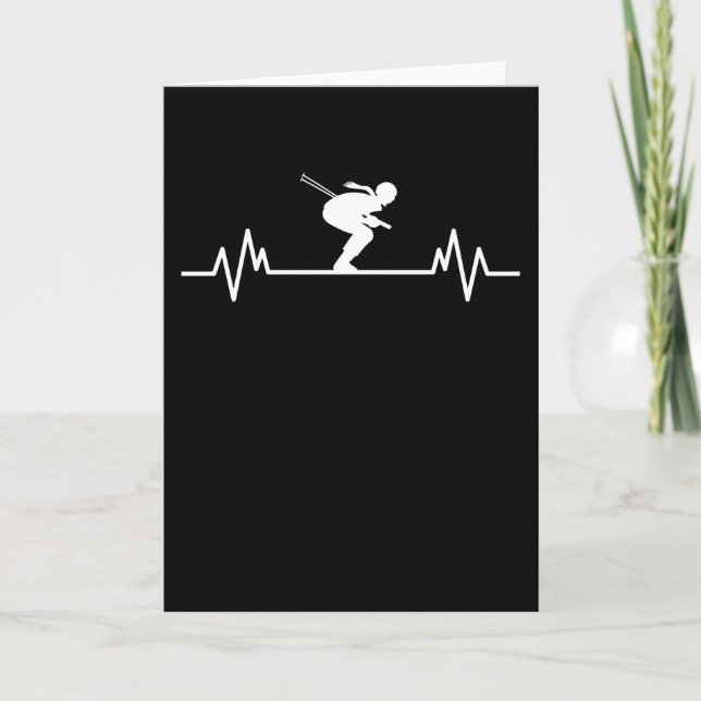 Ski Heartbeat Skiing Fun Winter Sports Slopes Gift Card (Front)