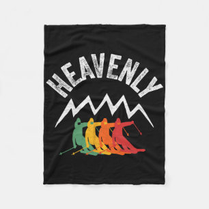Ski Heavenly California Retro Skiing Lake Tahoe Ca Fleece Blanket