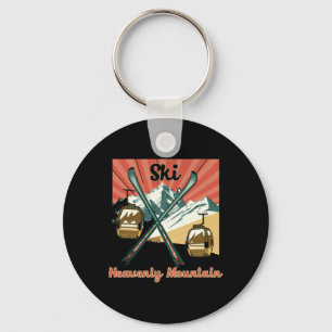 Ski Heavenly Mountain Retro Vintage Heavenly Mount Key Ring