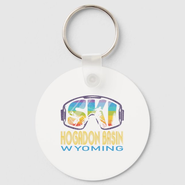 Ski Hogadon Sin Wyoming Skiing Vacation  Key Ring (Front)