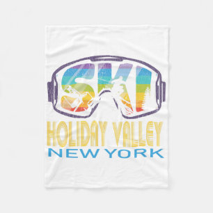 Ski Holiday Valley New York Skiing Vacation  Fleece Blanket