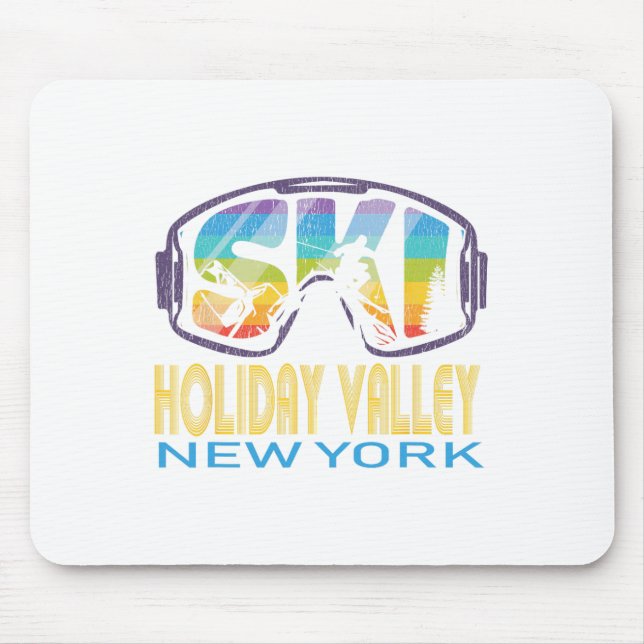 Ski Holiday Valley New York Skiing Vacation  Mouse Mat (Front)
