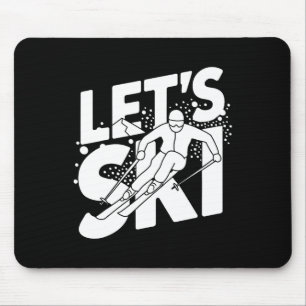 Ski Humor Design Skiing Funny Skier Mouse Mat