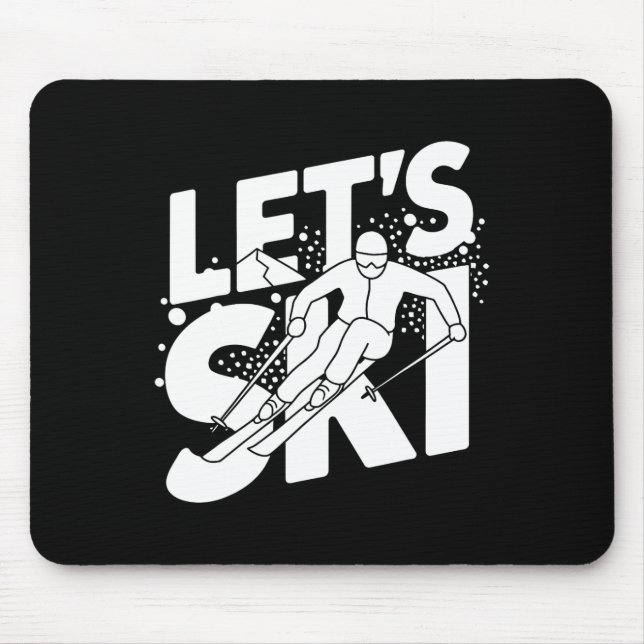 Ski Humor Design Skiing Funny Skier  Mouse Mat (Front)