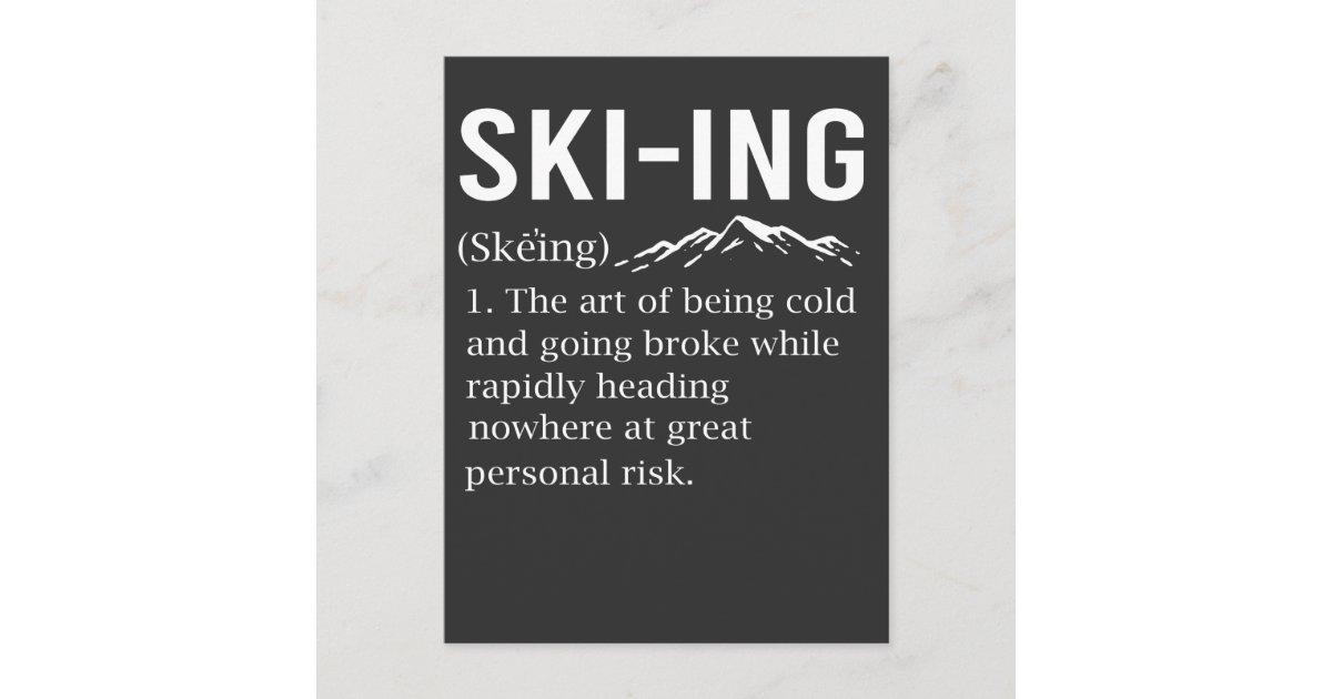Ski Humour Skiing Funny Winter Sport Joke Postcard | Zazzle