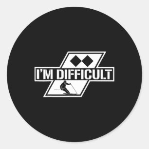 Ski Ice Skiing Winter Sport Downhill Snow Lover Classic Round Sticker