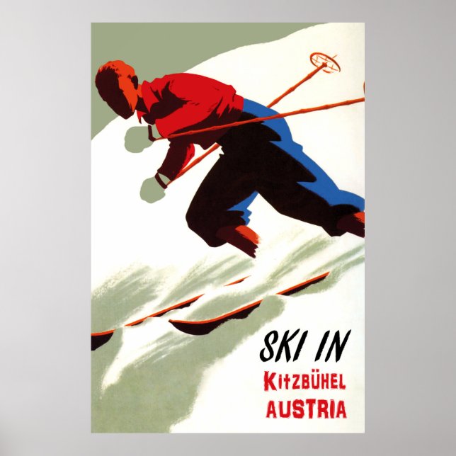 Ski in Kitzbuhel, Austria Poster (Front)