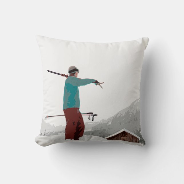 Ski In Ski Out Lodge Cushion (Front)