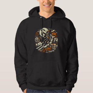 Ski in slope with halloween hoodie