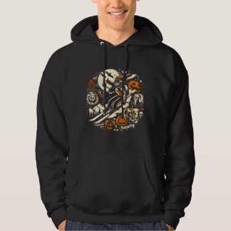 Ski in slope with halloween  hoodie
