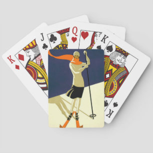 Ski in Switzerland Vintage Travel Playing Cards