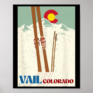 Ski In Vail Colorado Rocky Mountains Skiing Vacati Poster