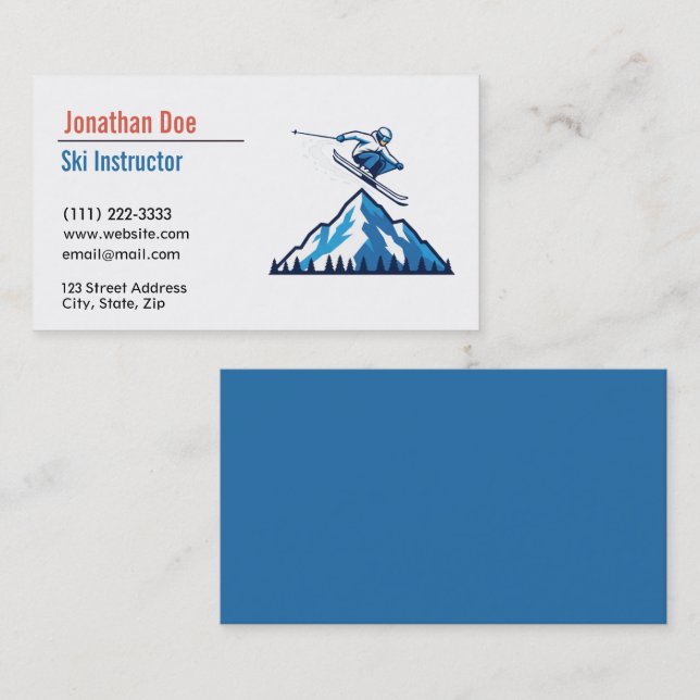Ski Instructor Business Card (Front/Back)