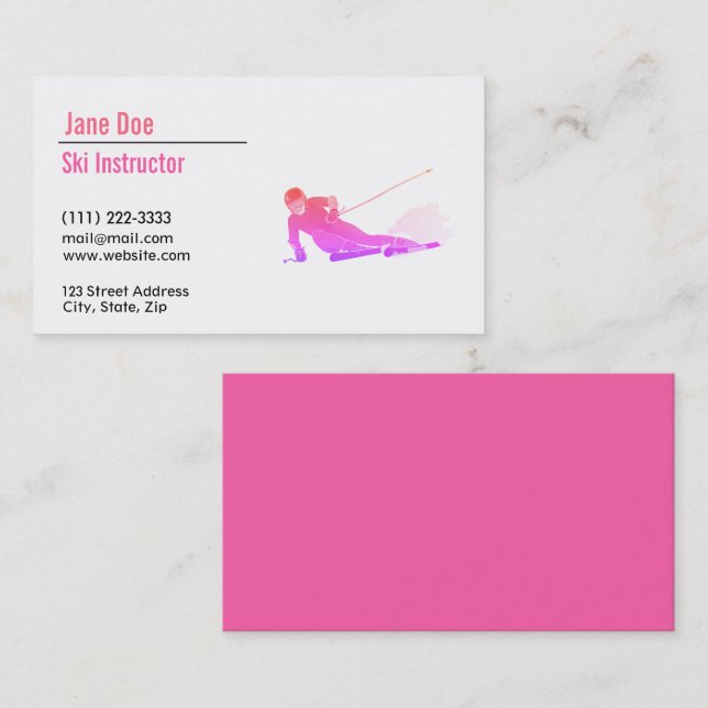 Ski Instructor Business Card (Front/Back)