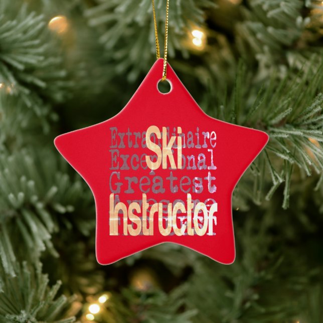 Ski Instructor Extraordinaire Ceramic Tree Decoration (Tree)