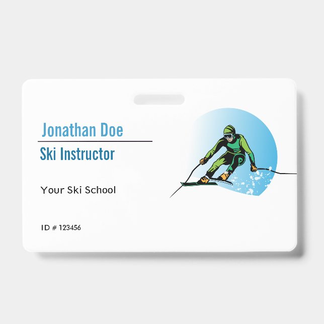 Ski Instructor ID Badge (Front)
