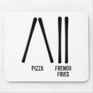 Ski instructor pizza & french fries how to mouse mat