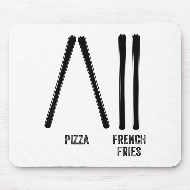 Ski instructor pizza &amp; french fries how to mouse mat (Front)