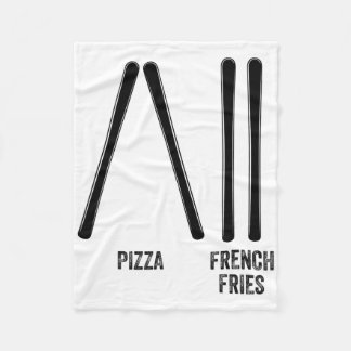 Ski Instructor Pizza And French Fries How To Skiin Fleece Blanket