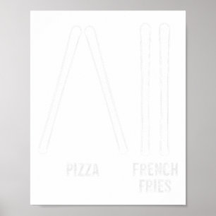 Ski Instructor Pizza And French Fries How To Skiin Poster