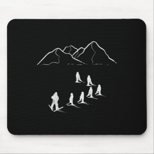 Ski Instructor Skiing Backcountry Skier Telemark W Mouse Mat