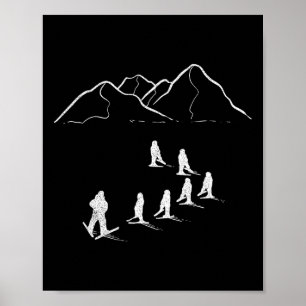 Ski Instructor Skiing Backcountry Skier Telemark W Poster