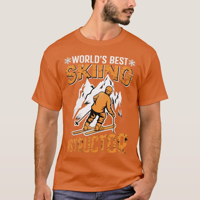 Ski Instructor Worlds Best Skiing Instructor Funny T-Shirt (Front)