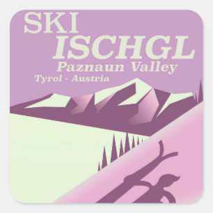 Ski Ischgl,Paznaun Valley Tyrol Square Sticker