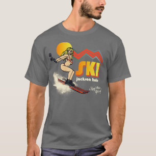Ski Jackson Hole 70s80s Retro Souvenir Style Skiin T-Shirt